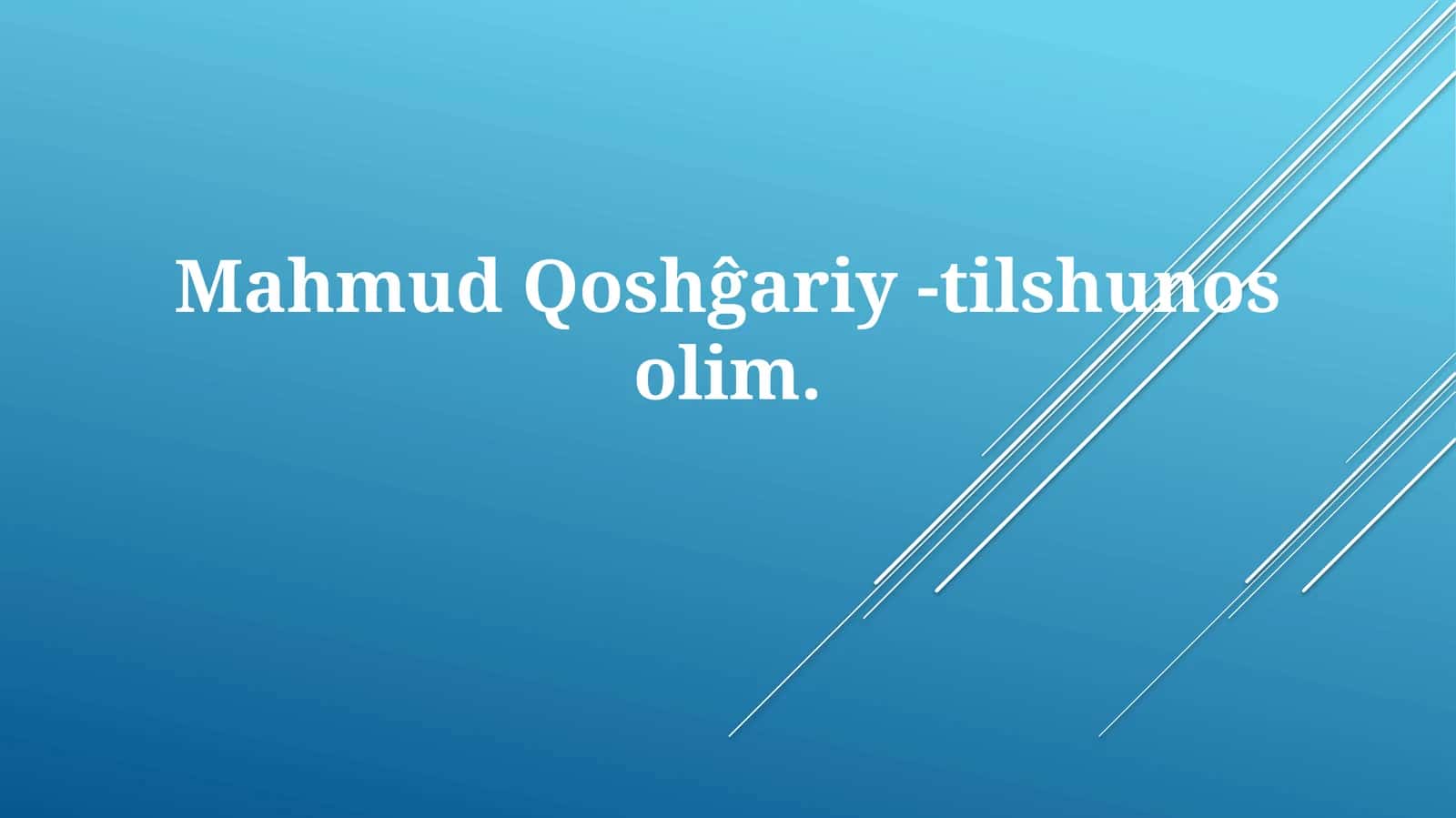 Mahmud Qoshĝariy-tilshunosolim