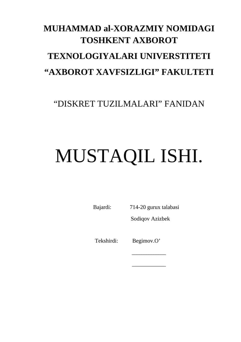 DISKRET TUZILMALARI