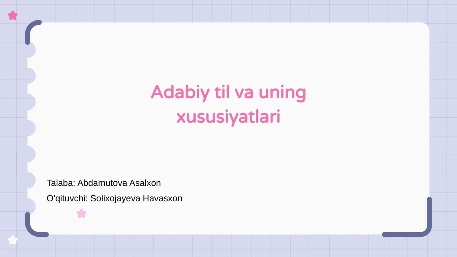 Adabiy til va uning xususiyatlari