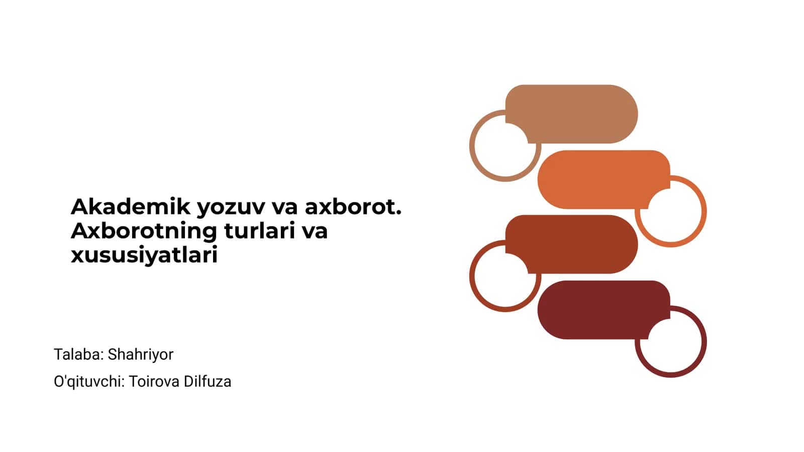 Akademik yozuv va axborot. Axborotning turlari va xususiyatlari