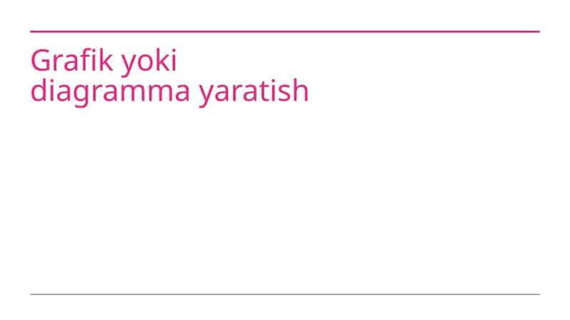 Grafik va diagramma yaratish