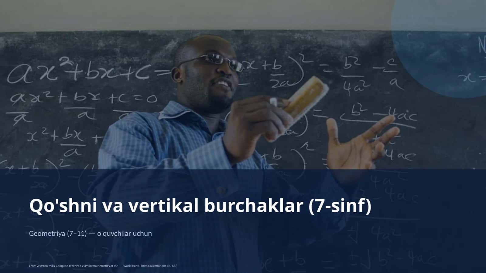 Qo'shni va vertikal burchaklar (7-sinf)