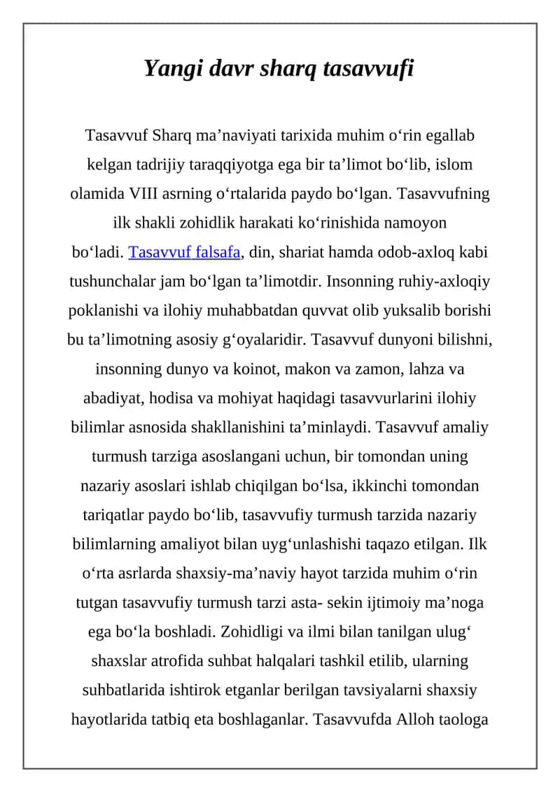 Yangi davr sharq tasavvufi