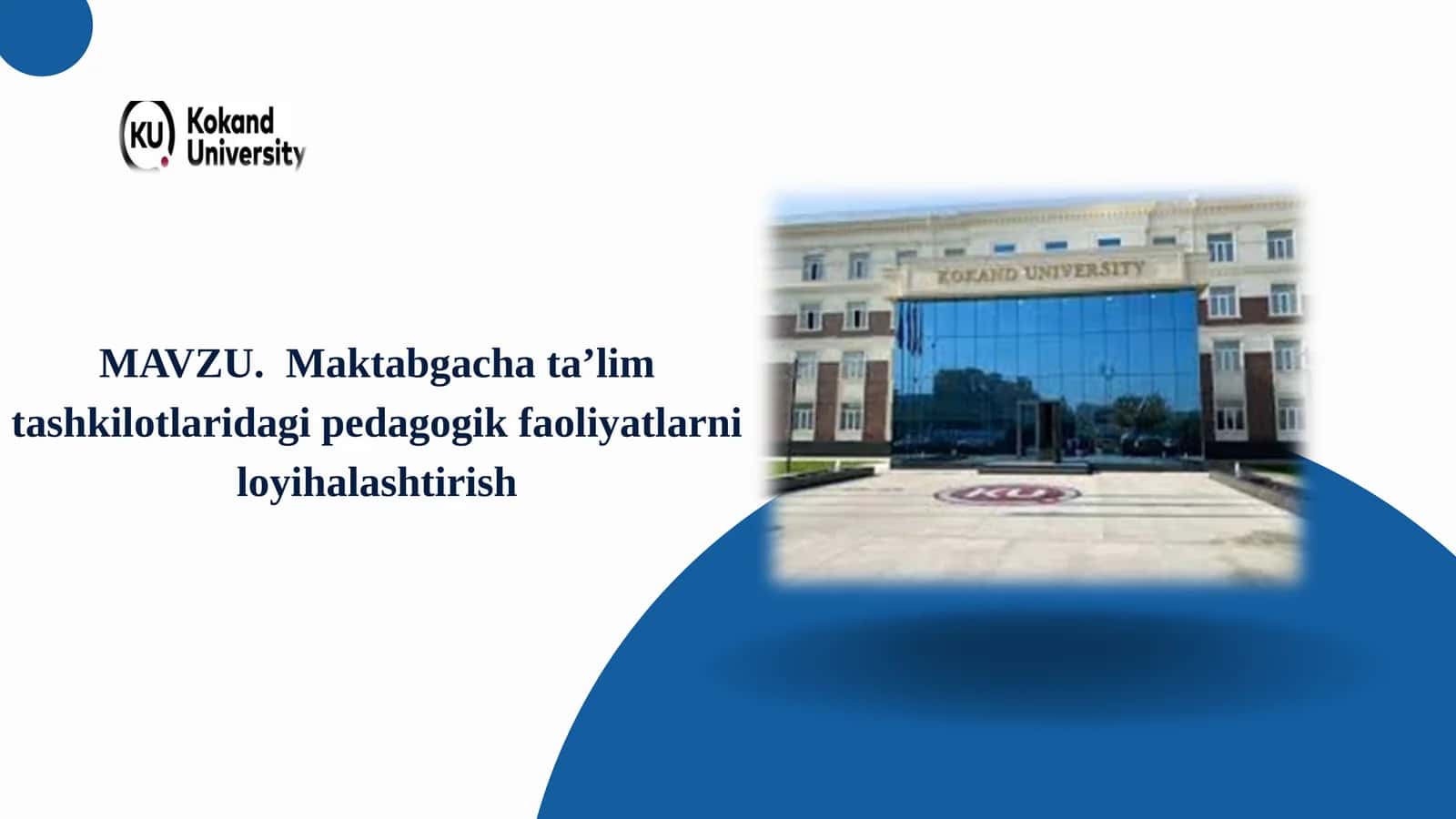 Pedagogik faoliyatlar loyihalash