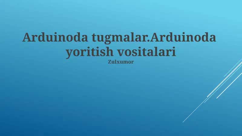 Arduino Yoritish Qurilmalari