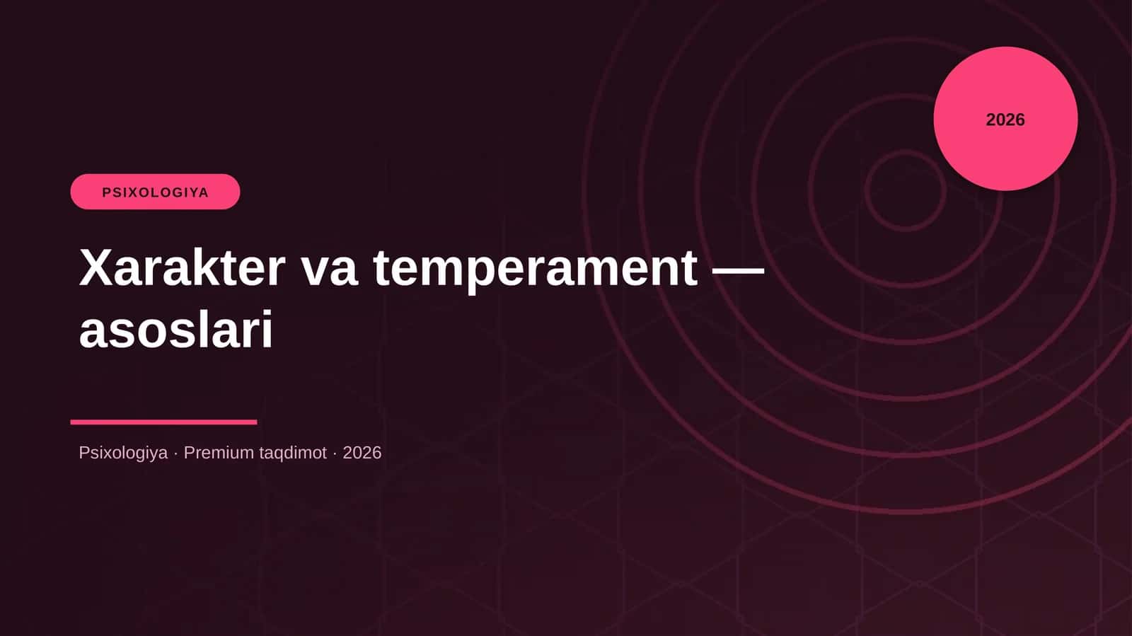 Xarakter va temperament — asoslari