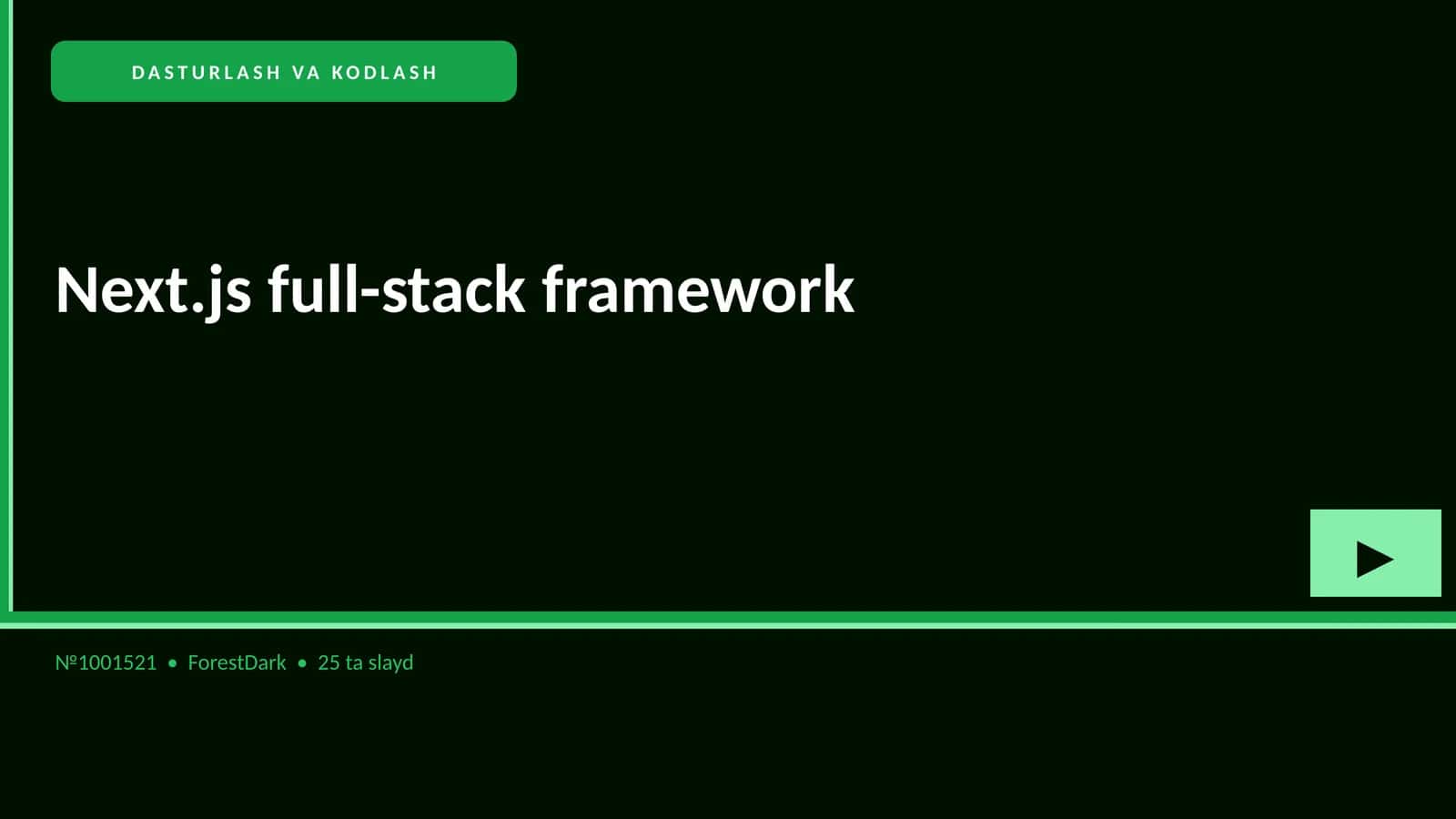 Next.js full-stack framework