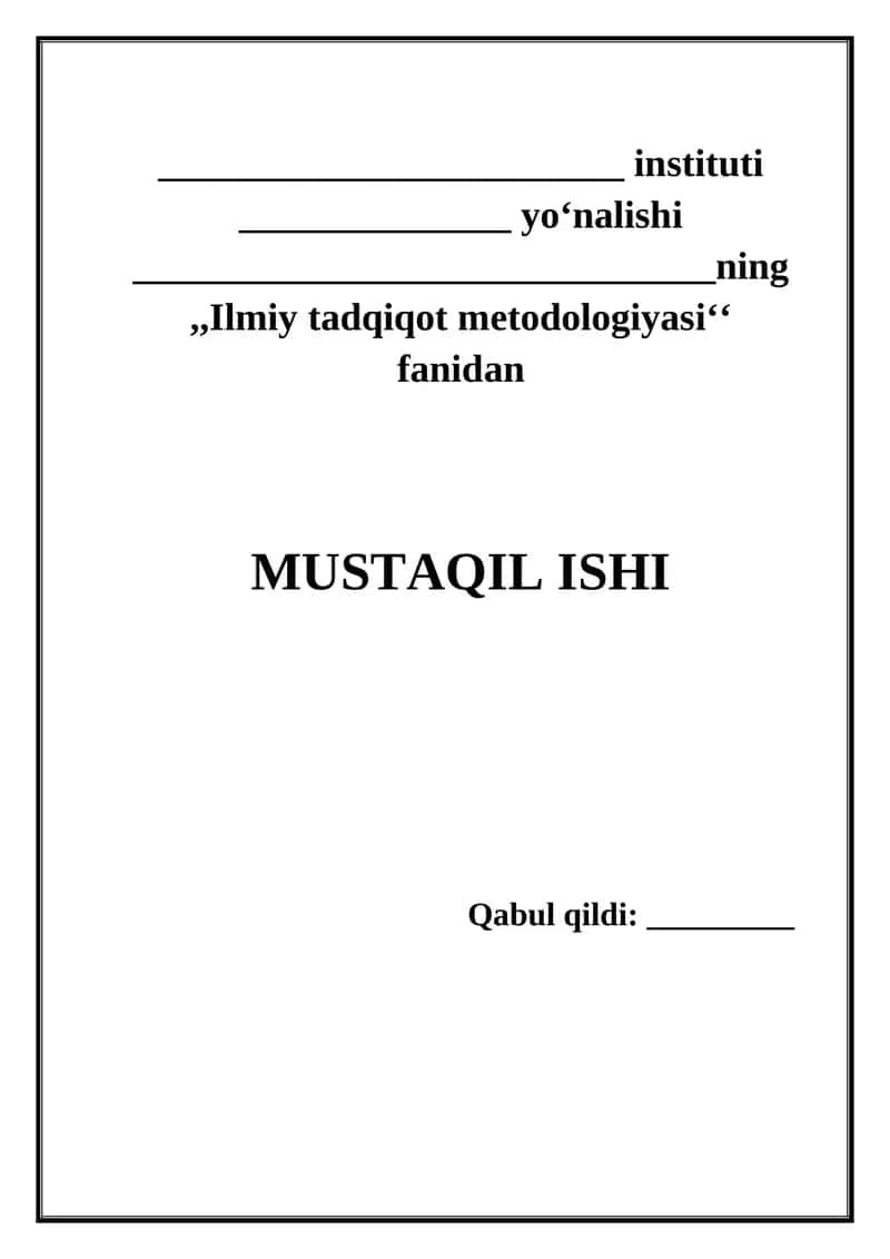 Ilmiy tadqiqot metodologiyasi
