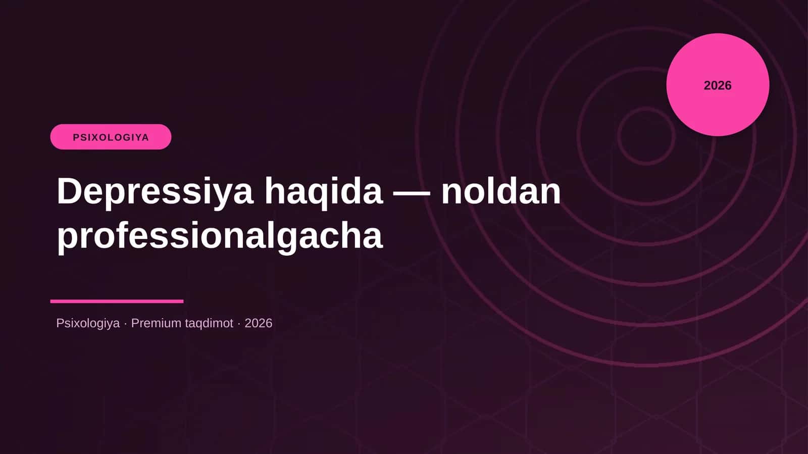 Depressiya haqida — noldan professionalgacha