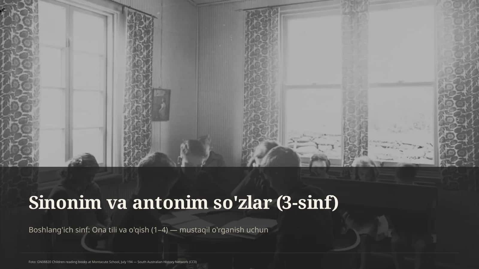 Sinonim va antonim so'zlar (3-sinf)
