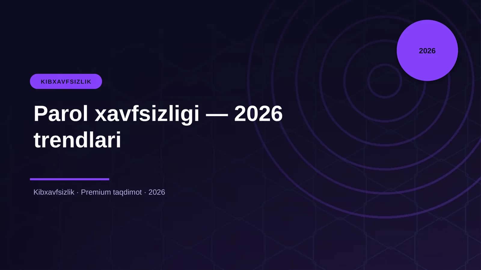 Parol xavfsizligi — 2026 trendlari