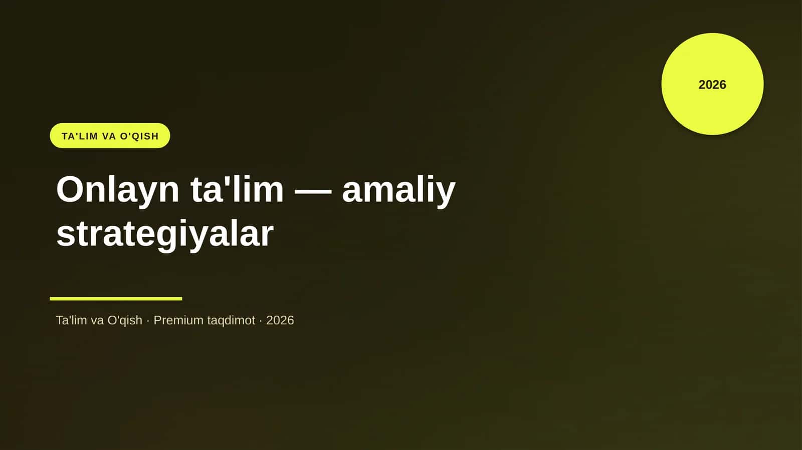 Onlayn ta'lim — amaliy strategiyalar
