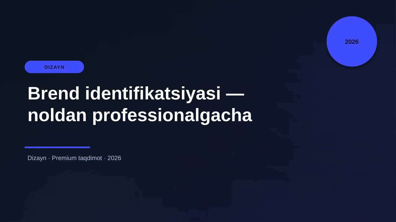 Brend identifikatsiyasi — noldan professionalgacha