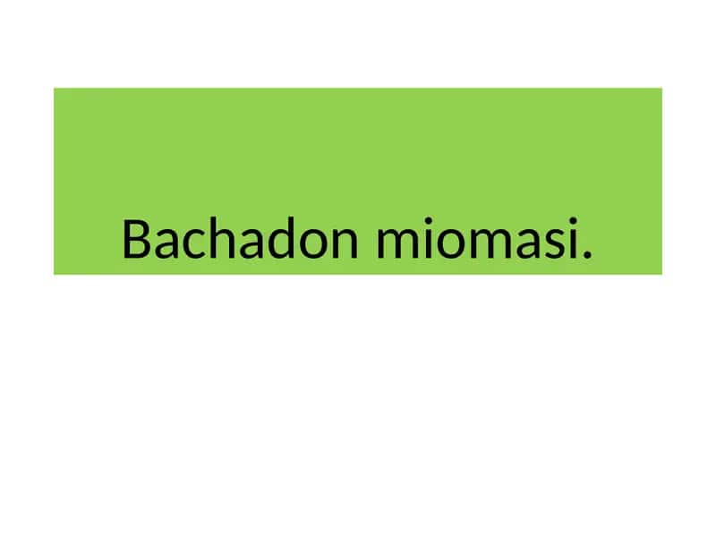 Bachadonmiomasi
