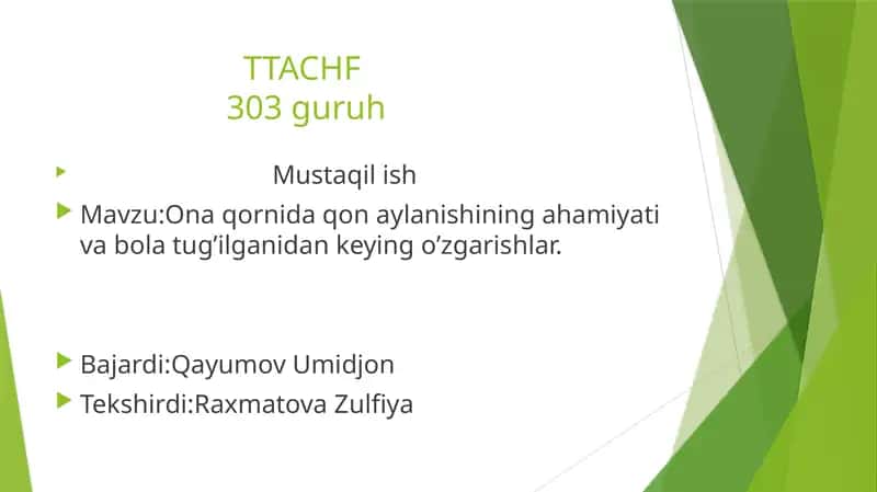 Ona qornida qon aylanishning ahamiyati 1