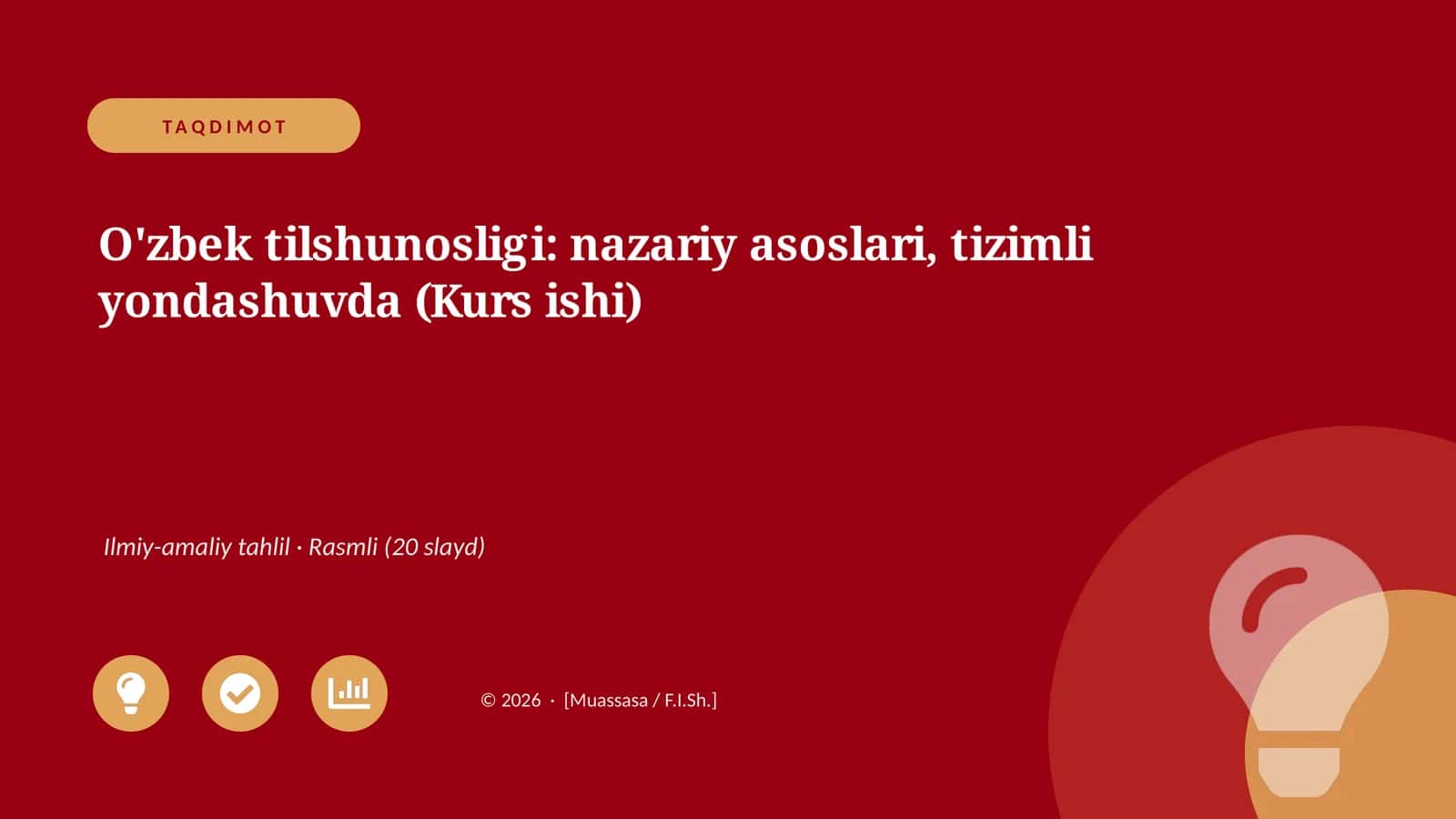 O'zbek tilshunosligi: nazariy asoslari, tizimli yondashuvda (Kurs ishi)