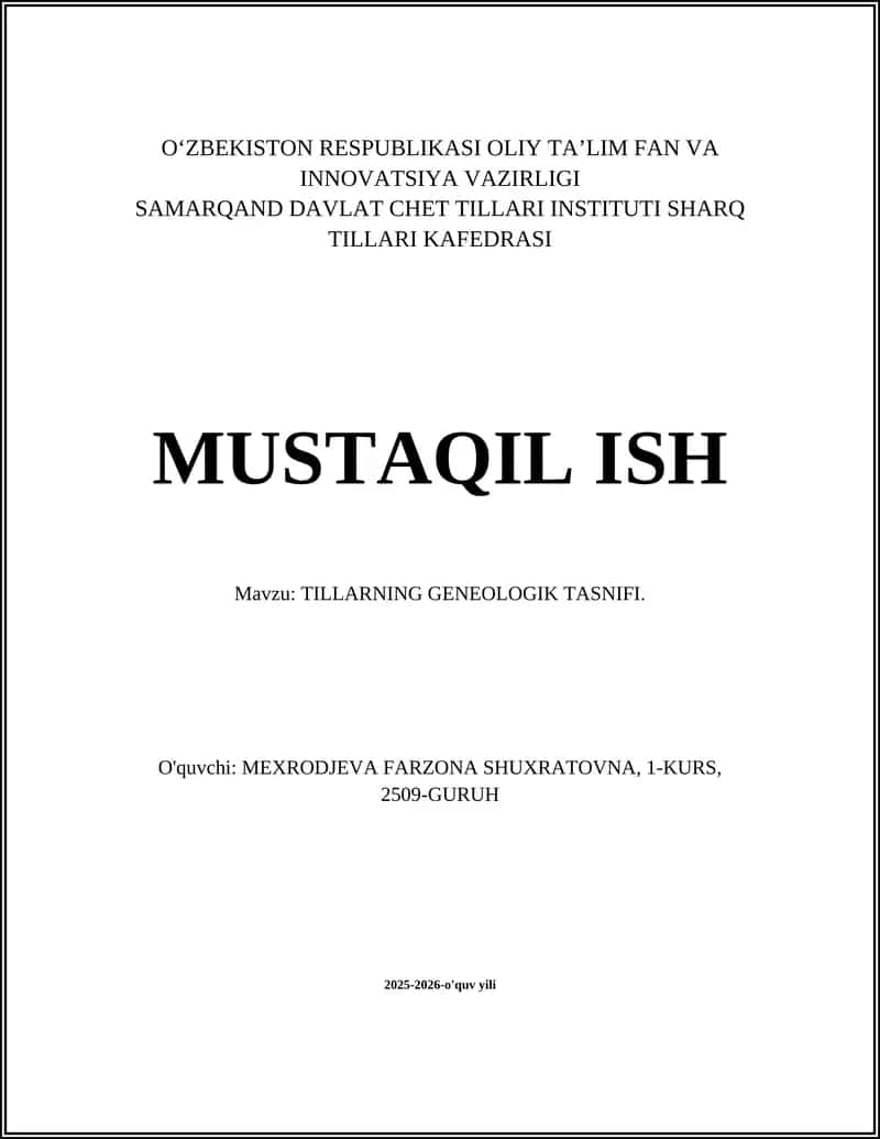 Genealogik tasnif