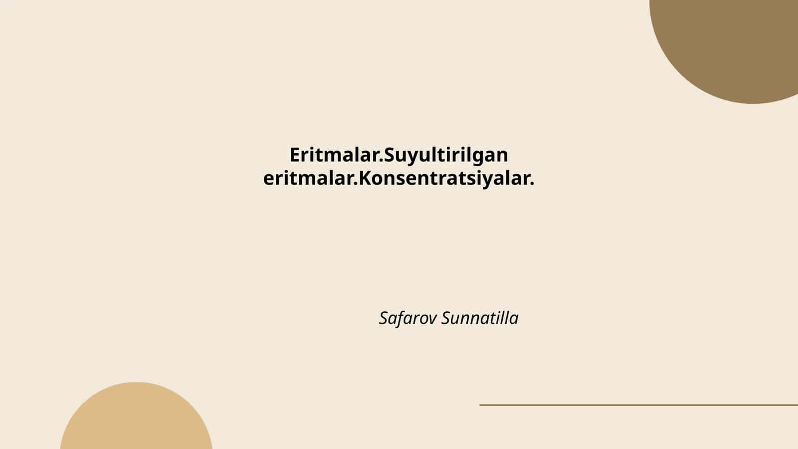 Eritmalar.Suyultirilgan eritmalar.Konsentratsiyalar