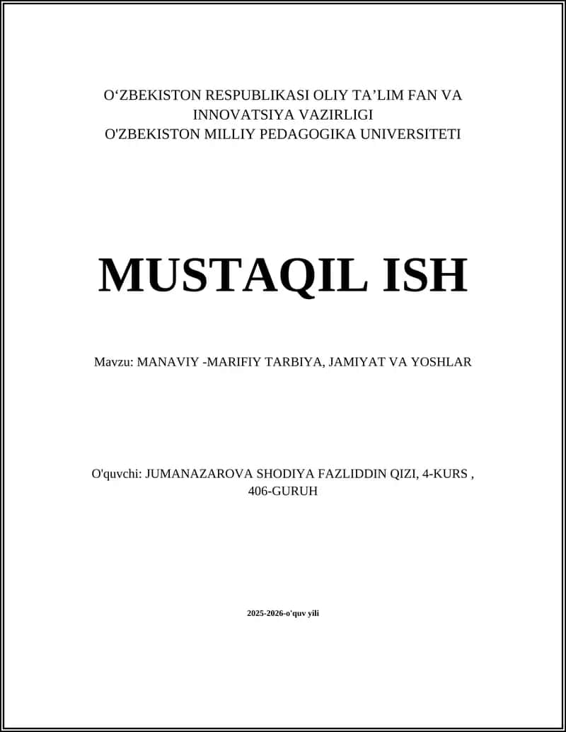 Ma'naviy-ma'rifiy tarbiya