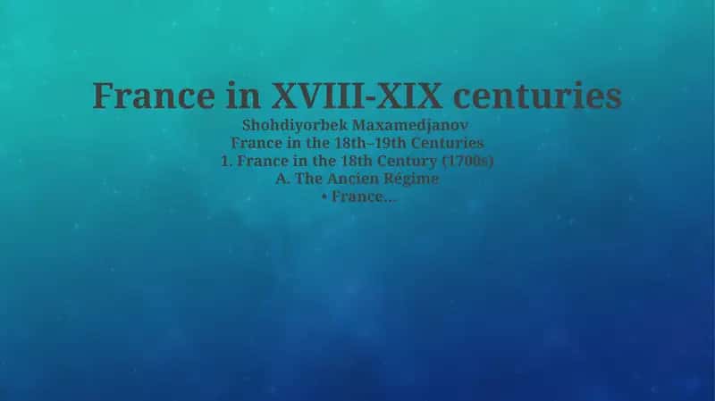 France in the 18th–19th Centuries
