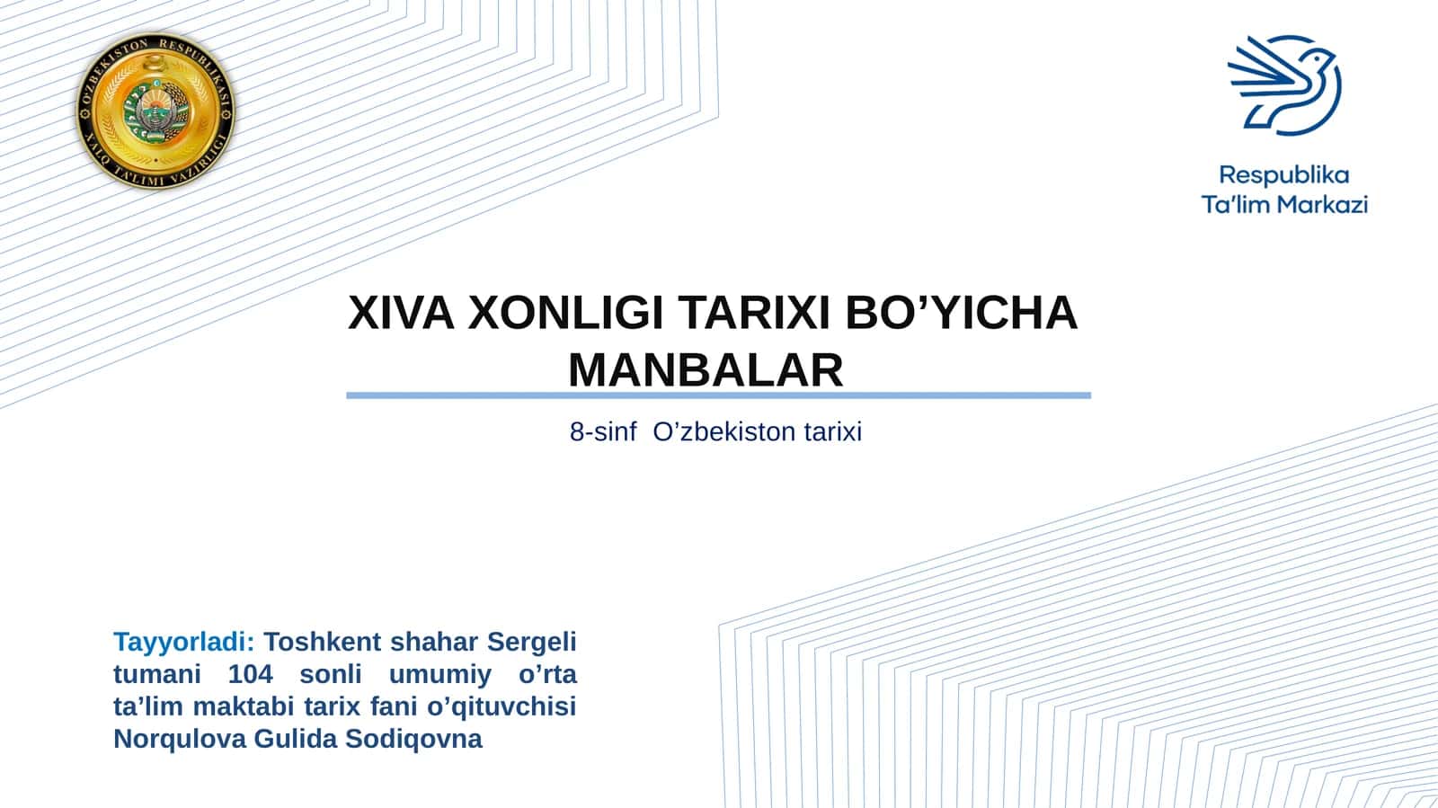 XIX-XIX asrning birinchi yarmida Xiva xonligi tarixi bo'yicha manbalar