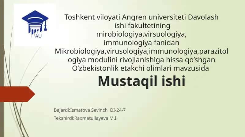 Tibbiyot Mikrobiologiyasi rivojlanishi