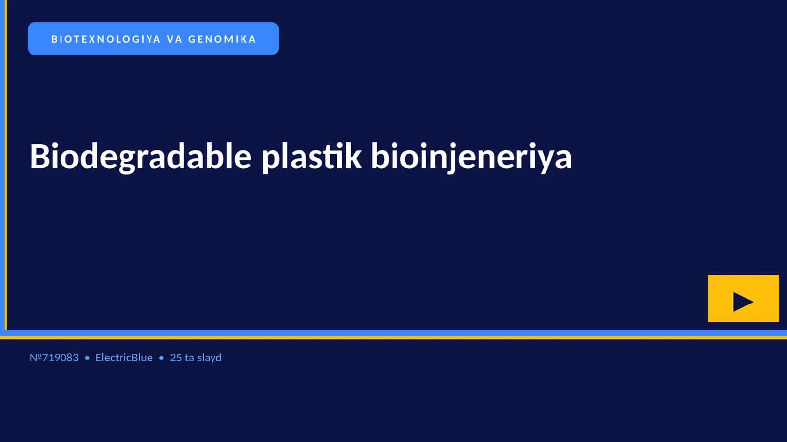 BIOTEXNOLOGIYA VA GENOMIKA