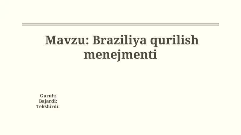 Braziliya Qurilish Menejmenti