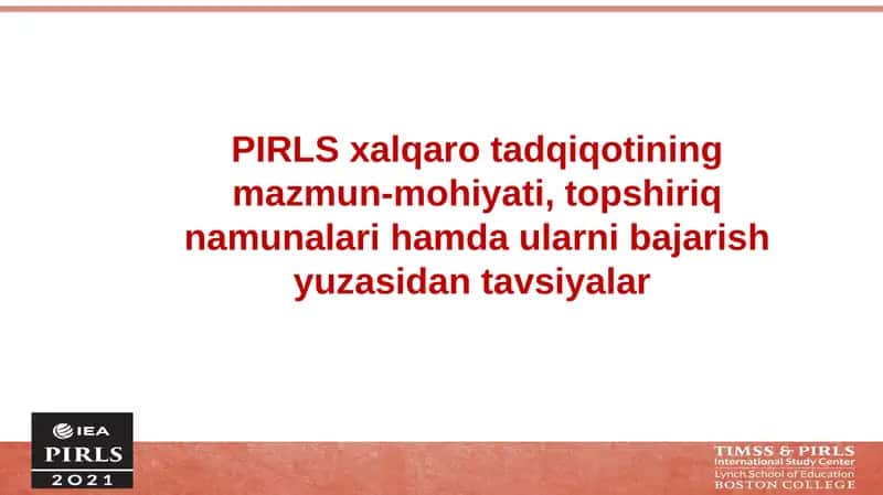 PIRLS xalqaro tadqiqoti
