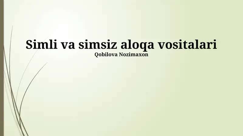 Simli aloqa vositalari
