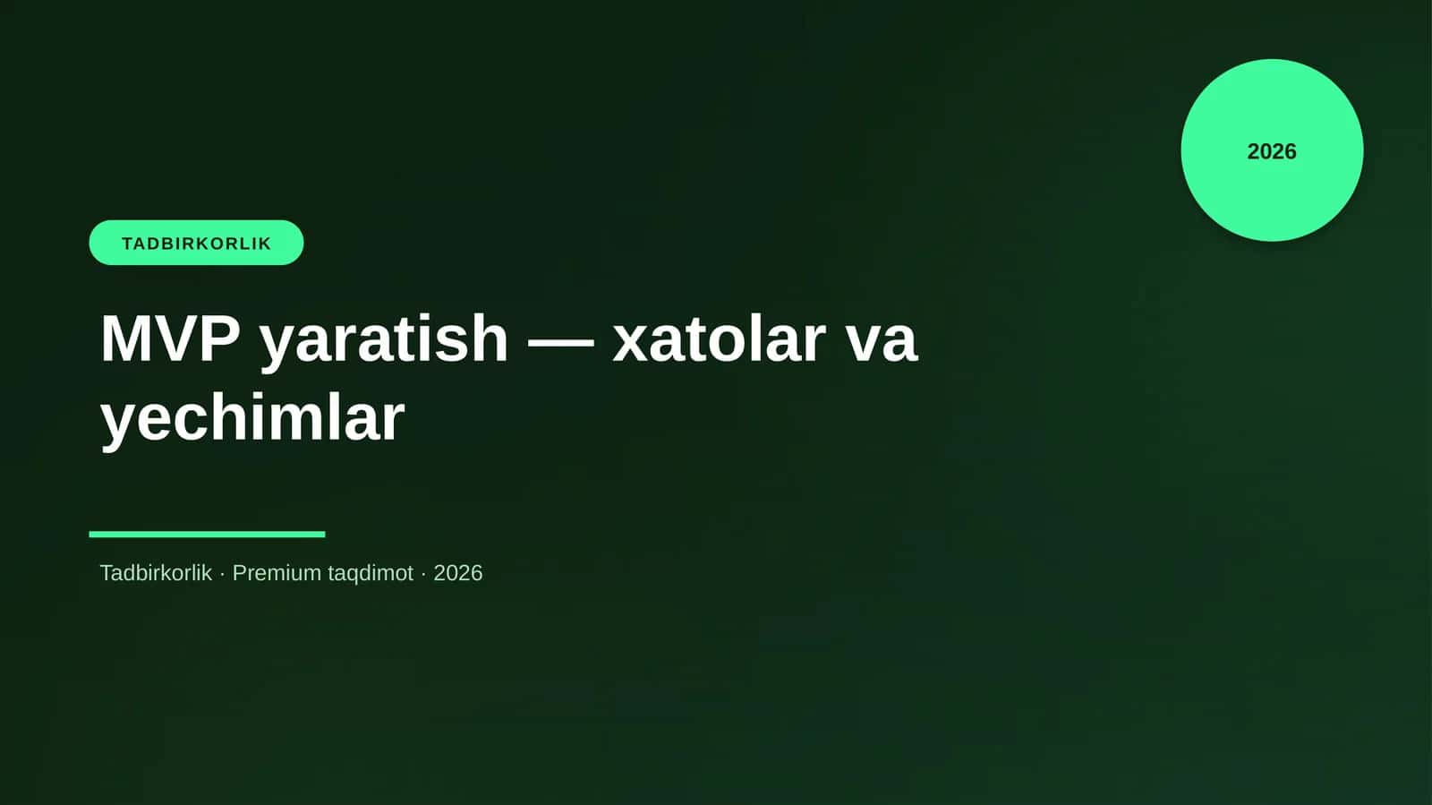 MVP yaratish — xatolar va yechimlar