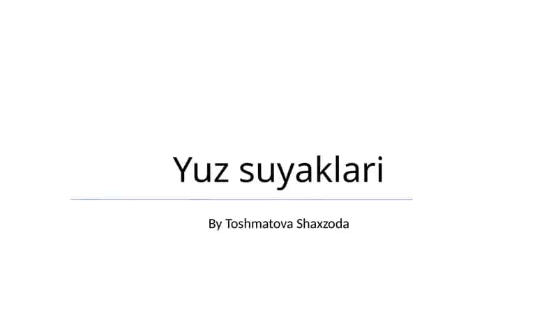 Yuz suyaklari