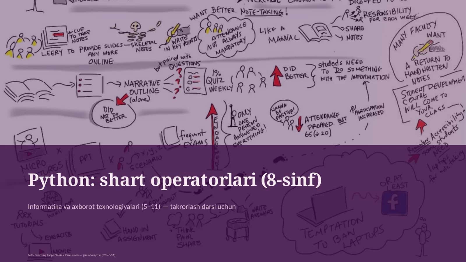 Python: shart operatorlari (8-sinf)
