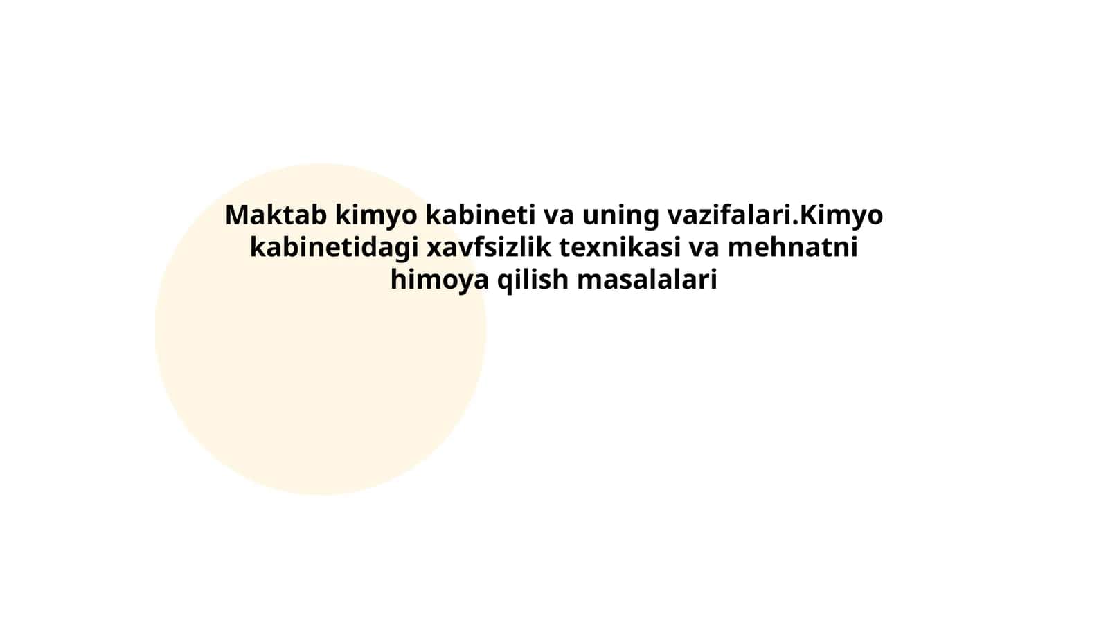 Maktab kimyo kabineti va uning vazifalari