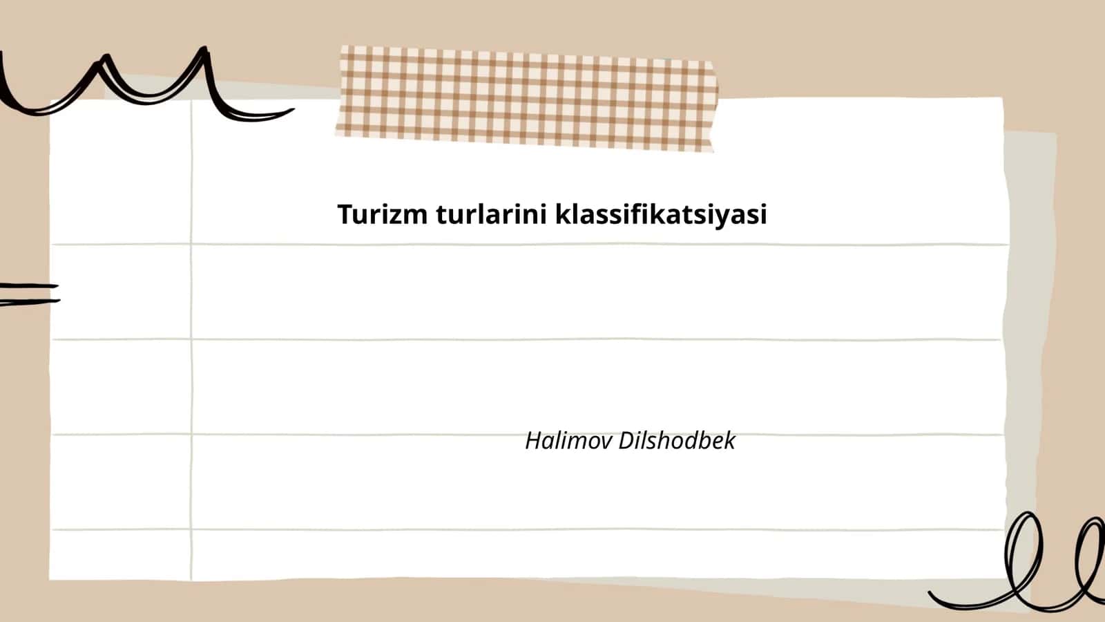 Turizm turlarini klassifikatsiyasi