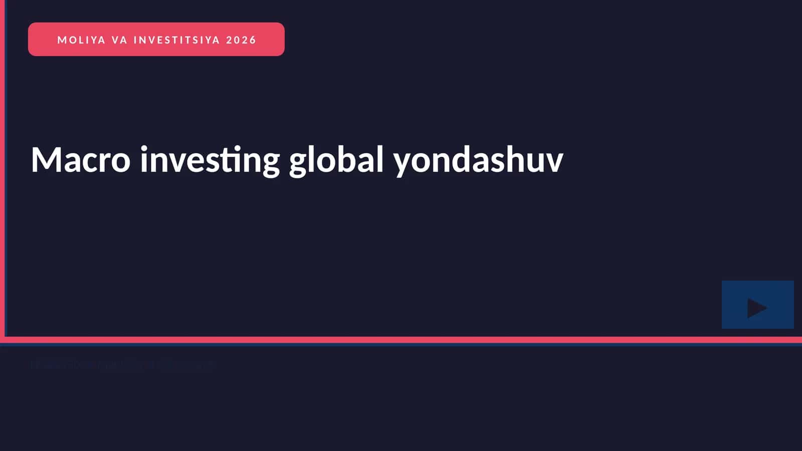 MOLIYA VA INVESTITSIYA 2026