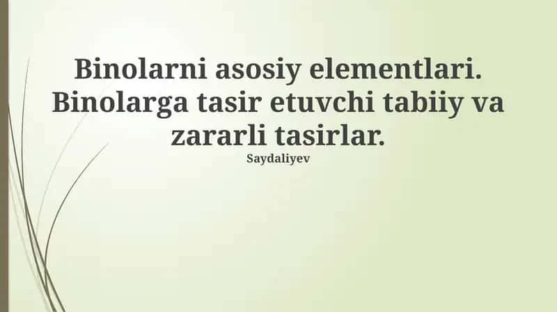 Dürnabinning asosiy elementlari