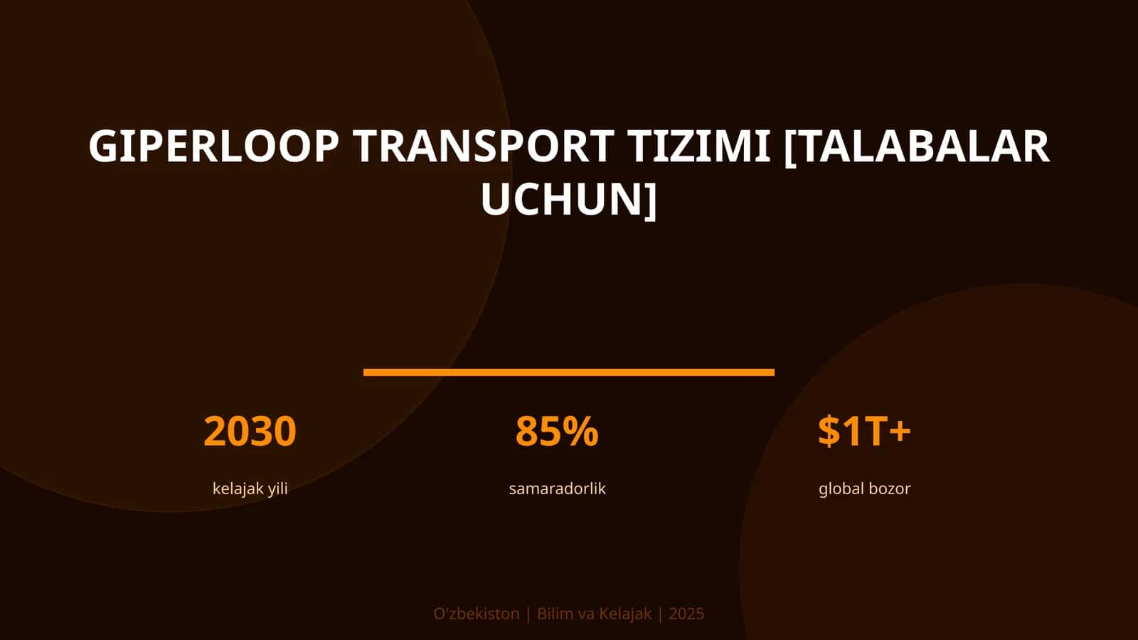 Giperloop transport tizimi [talabalar uchun]