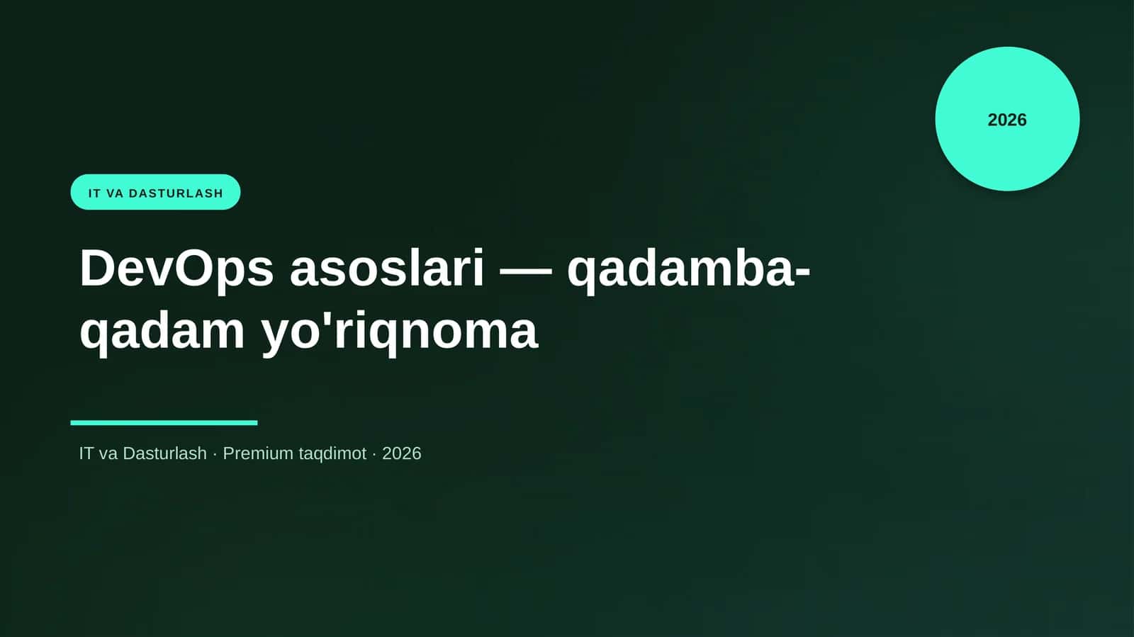 DevOps asoslari — qadamba-qadam yo'riqnoma