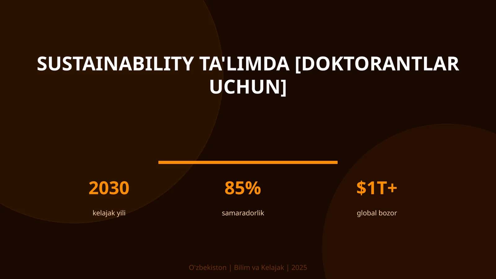 Sustainability ta'limda [doktorantlar uchun]