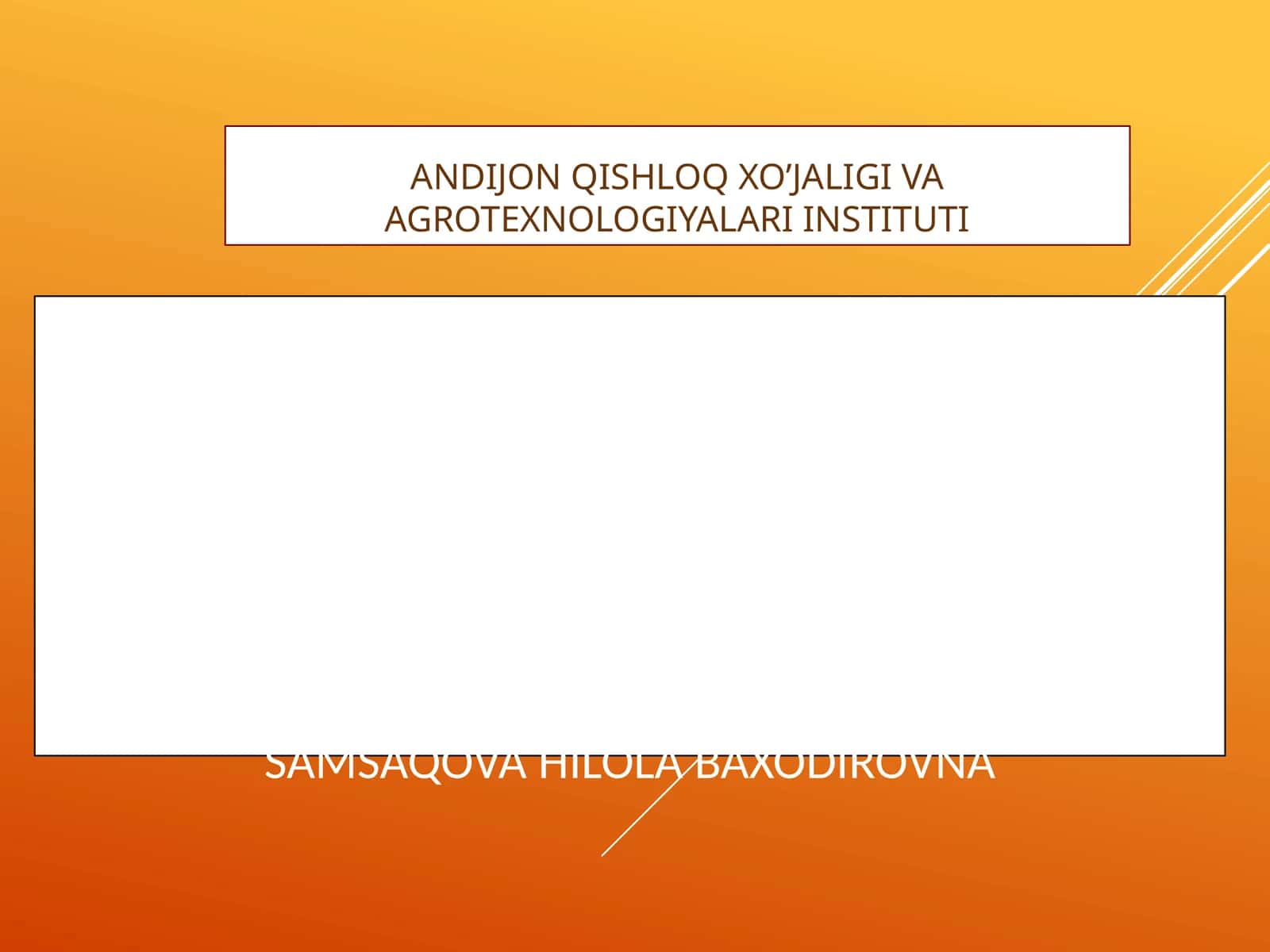 Qishloq xo’jaliginin mexanizatsiyalash va avtomatlashtirish fani