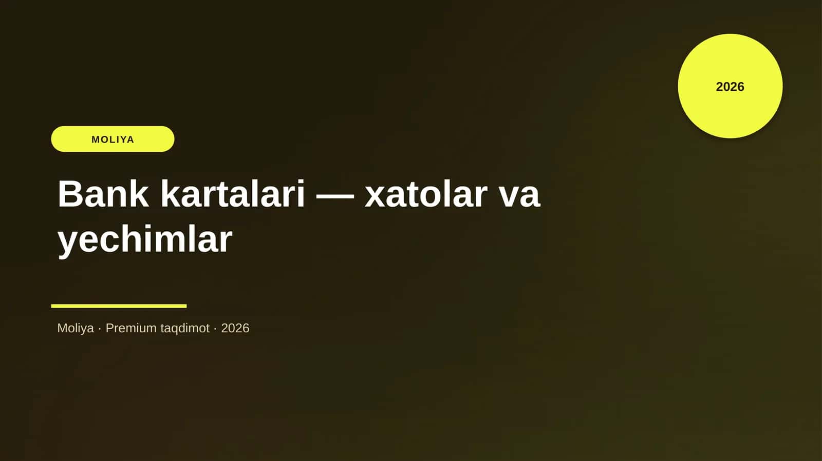 Bank kartalari — xatolar va yechimlar
