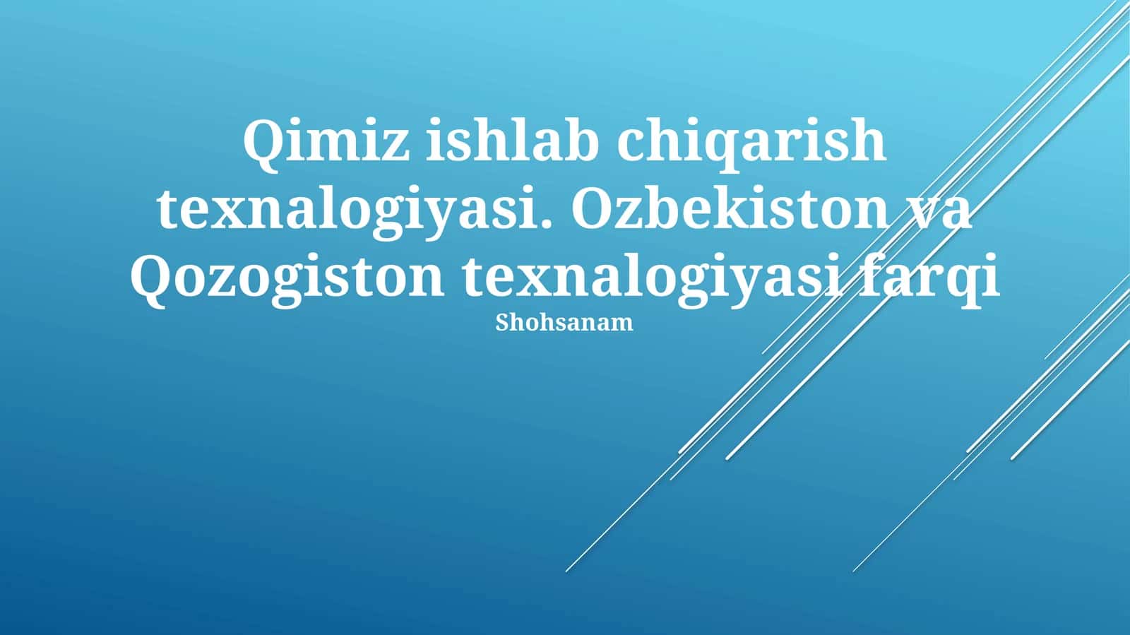 Qimiz Ishlab Chiqarish Texnologiyalari