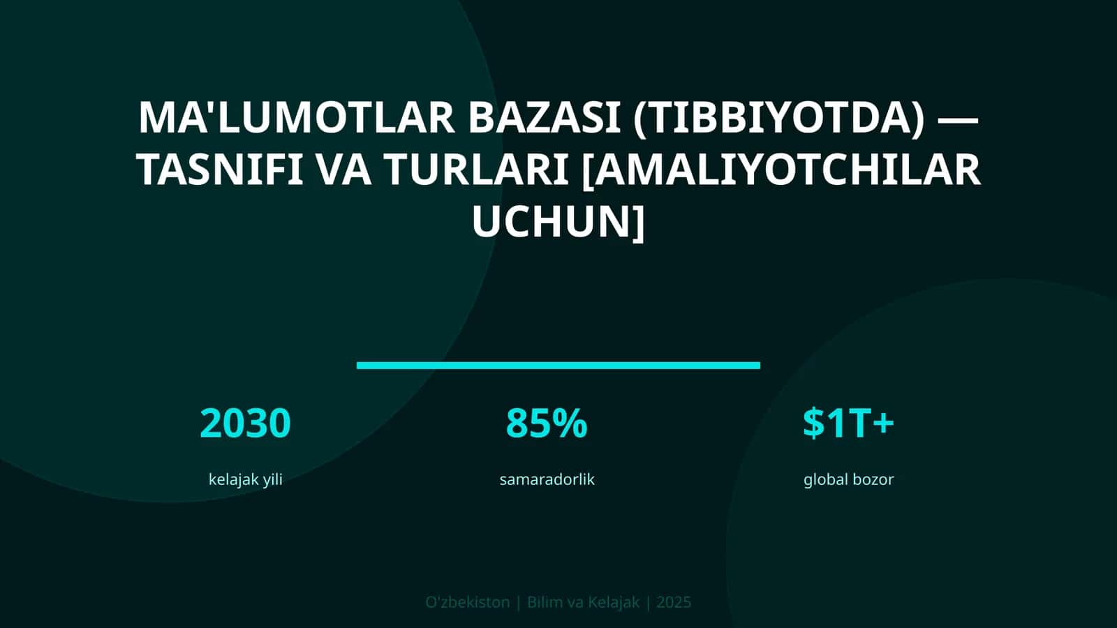 Ma'lumotlar bazasi (tibbiyotda) — tasnifi va turlari [amaliyotchilar uchun]