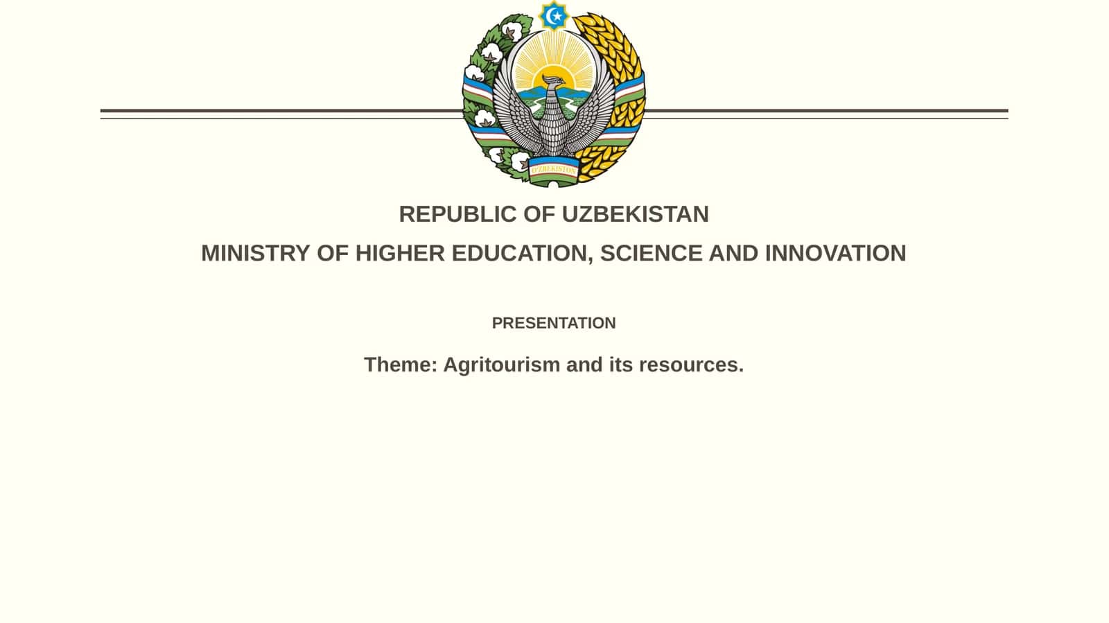 Presentation on Agritourism