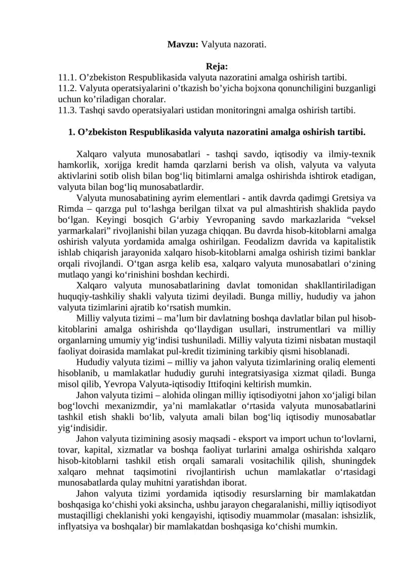 Valyuta nazorati