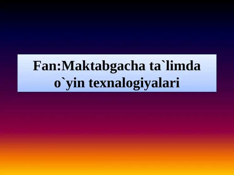 O`yin faoliyatining  psixologik nazariyalar