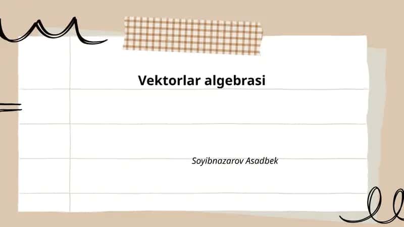 Vektorlar algebrasi
