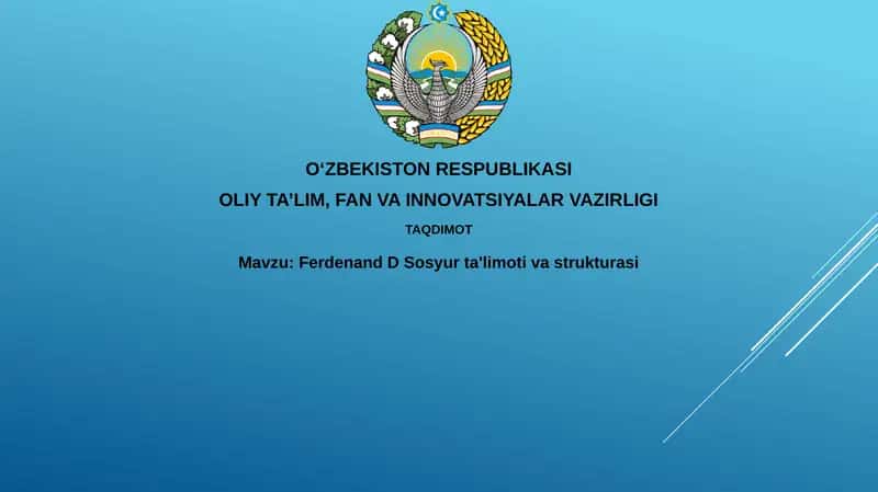 Ferdinand de Sossyur ta'limoti va strukturasi