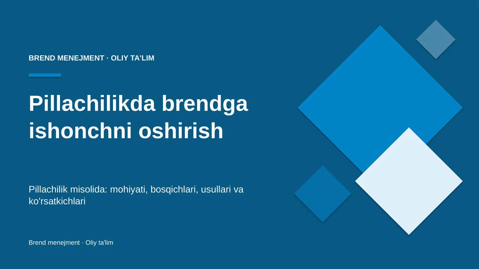 pillachilikda brendga ishonchni oshirish 2497